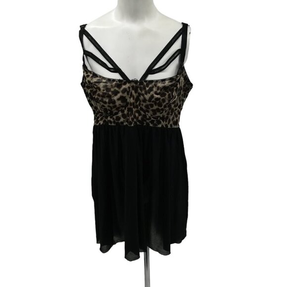 Torrid Leopard Print Underwire Sheer Nightie Negligee Size 2 Lingerie Strappy - Picture 1 of 16